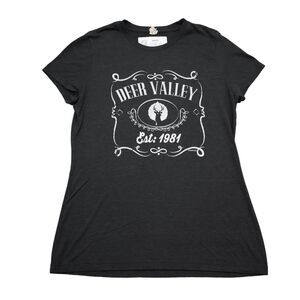 District Made Shirt Womens S Black Round Neck Short Sleeve Deer Valley Tee